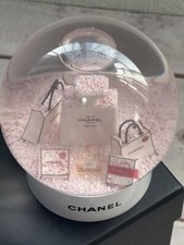 CHANEL Snow Globe Pink White Dome Perfume Bottle Rare Glitter Shine 2016 w/box picture