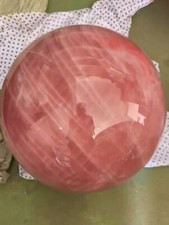 189.2lb Rare Top Natural Rose Quartz Sphere Crystal Ball Reiki Gem +Stand picture