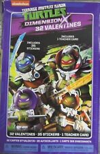 New TMNT 32 Pack Valentines Day Cards School Party w 35 Stickers & Teacher Card picture