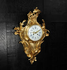 Large Ormolu Rococo Cartel Wall Clock Antique French Louis XV picture