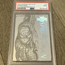 2022 Marvel Metal Universe Avengers Platinum Portraits SPIDER-MAN SSP PSA 9 picture