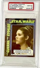 1977 STAR WARS PSA 10 GEM MINT *RARE* (PRINCESS LEIA) 1ST CARD (CANADIAN ADPAC) picture