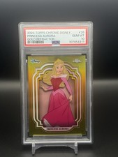2024 Topps Chrome Disney Princ Aurora Sleeping Beauty Gold Ref Yr #24/50 PSA 10 picture