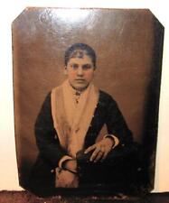 1870's 6th Plate Tintype Young Person Ash Wednesday Celebration picture