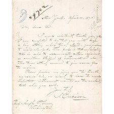 1870 John Ericsson U.S.S. Monitor Builder Autograph Letter Signed picture
