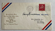 HARRY TRUMAN Signed 1948 Air Mail Cover President’s Day  N.Y.C. Cachet picture