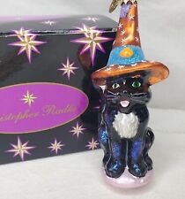 Christopher Radko Halloween Ornament Frisky Business Black Cat Retired Tag Box picture