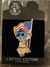 Disney Shopping Jumbo Stitch Veteran's Day LE 500 Pin Patriotic Army HTF picture