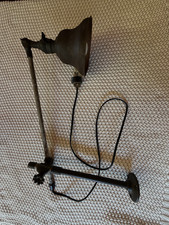 Antique O.C. White Industrial Joint Lamp 1893 Patent GE Paddle Socket Bell Shade picture