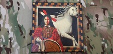 Rare JD Challenger Signed Native American Indian Art Canvas Genuine 2 picture