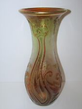 Large Honesdale by Dorflinger Iridescent Cameo Art Glass Vase 1081 picture