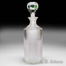 Antique Boston & Sandwich Glass Company crystal decanter and poinsettia stopper picture