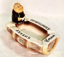 Vintage McWILLIAM'S Wines CREAM SHERRY POTTERY Stoneware FRIAR ON BARREL ASHTRAY picture