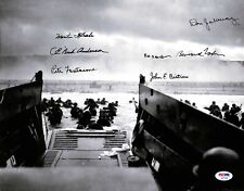 US Military WWII D-Day Veterans Signed by 6 11x14 Photo PSA/DNA picture