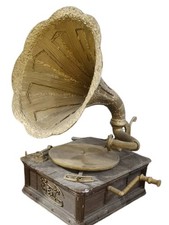 Rare bizarre REAL SIZE Thomas Alva Edison phonograph iron sculpture SEE MOVIE picture