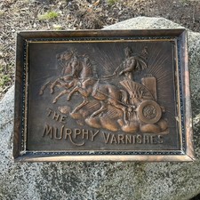 Very Rare 1800s Embossed Murphys Varnish Sign In Original frame Eureka Sign Co. picture
