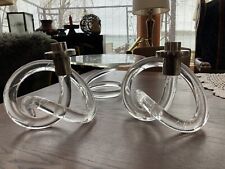Vintage Dorothy Thorpe Lucite Pretzel Candlestick Candle PR Holders + Cake Stand picture