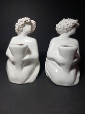Rare Porcelain Art Sculpture Algarve Portugal Goddess (Set 2) Striking Features picture