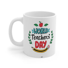 coffee mug world teacher day ceramic 11 oz white color picture