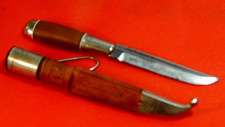 1930s' vintage Finnish Puukko knife Lahti Kauhava w/custom leather sheath-used? picture