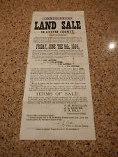 BIG 1885 Greene County Virginia Land Sale (373 Acres) Broadside signed 8.5