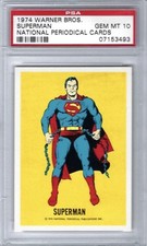 POP 11 PSA 10 Superman 1974 Warner Bros National Periodical Cards DC 6% Gem Rate picture