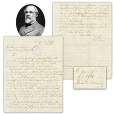 Rare Robert E. Lee Status Report ALS 1861 Before Return To Richmond COA picture