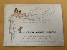 1945 WW2 Invitation WIESBADEN OPERA HOUSE Road To Rome James Mason Col. Harris picture