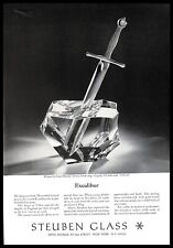 1965 Steuben Glass Excalibur Vintage PRINT AD Crystal Sword James Houston Design picture