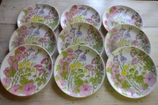 NINE Vintage 1950s ERNESTINE SALERNO Italy AMARYLLIS Dinner PLATES Plate 10.5