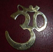 Brass OM Symbol Religious Ethnic Wall Decor Hanging Spiritual Gift Home Decor picture
