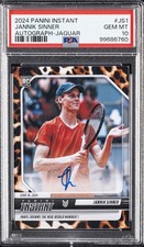 2024 PANINI INSTANT JANNIK SINNER AUTO-JAGUAR #JS1 JANNIK SINNER 10/10 PSA 10 picture