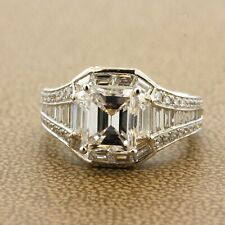 2.26 Carat Emerald-Cut Diamond Gold Engagement Ring, GIA Certified E-VS1 picture
