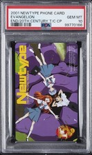 2001 NEWTYPE PHONE CARD NEON GENESIS EVANGELION PSA 10 picture