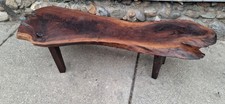 Vintage live edge Redwood Burl coffee table/ bench, driftwood picture