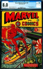 ⭐️Marvel Mystery Comics #30,1942 CGC 8.0 🙌TOP TIER WWII🇺🇸RememberPearl Harbor picture