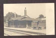 RPPC WEBSTER GROVES MISSOURI RAILROAD DEPOT TRAIN STATION REAL PHOTO POSTCARD picture