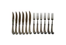 SAMUEL PEACE - Pistol Grip Silver Plate Knives & Forks - UK - Early 20th Century picture