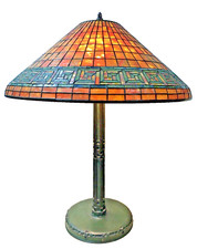 Antique Original Tiffany Studio New York Greek Key Table Lamp 1916 picture