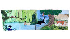 Rare The Jungle Book Original 4 Panel Art Painting Drawing Disney Disneyland picture