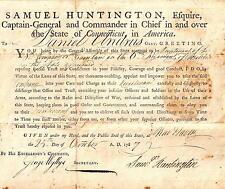 Samuel Huntington Autograph Document Revolutionary War Clash Civilizations picture