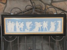 Large Wedgwood Sky Blue Jasperware Bacchanalian Triumph Framed Plaque (c.1820) picture
