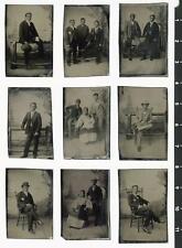 c. 1860's Filipino Family Lot of 9 Sixth Plate Tintypes picture