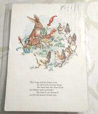 ANTIQUE Acht Tage Sind Bis Ostern Noch German EASTER GREETINGS CARD Chicks Bunny picture