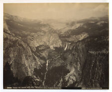 c1865 Albumen Vernal & Nevada Falls, Yosemite Valley, Carelton Watkins Taber picture
