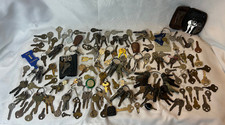 Vtg Key Lot of 200+ Residential Furniture Padlock Lockboxes Vehicle Small Motors picture