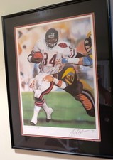 WALTER PAYTON CHICAGO BEARS FRAMED AUTOGRAPHED DANIEL M SMITH LITHOGRAPH 378 picture