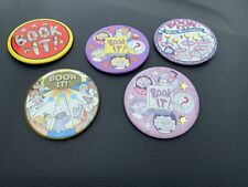 90s Vintage BOOK IT Reading Library Button Pizza Hut Literacy Pin Badge Lot Of 5 picture