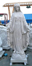 Nice Life Size Carved Marble Statue of Mary, Our Lady of Grace, 90