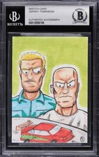 The Fast And Furious Vin Diesel Paul Walker Original Art Sketch Card 1/1 BAS picture